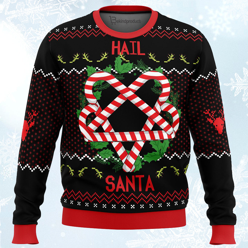 Hail Santa Ugly Christmas Sweater For Men & Women Christmas Gift Sweater PT064 - WeCustomit