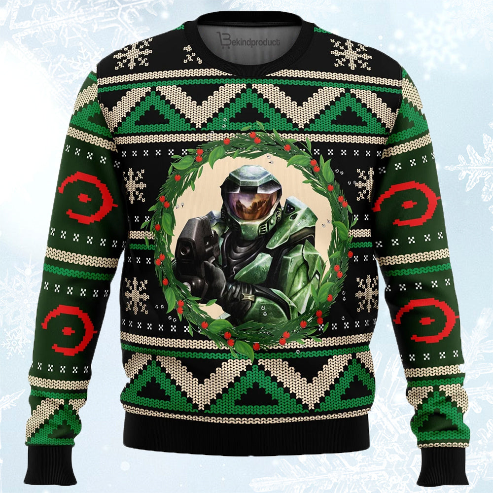 Halo Ugly Christmas Sweater For Men & Women Christmas Gift Sweater PT804 - WeCustomit