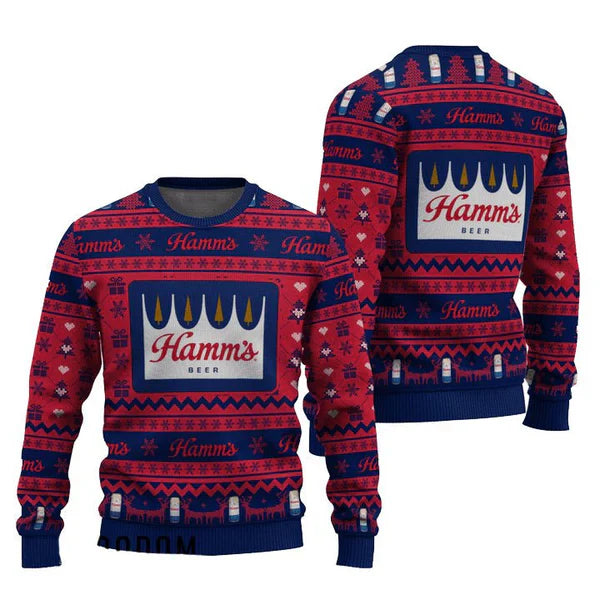 Hamm's Snowing Christmas Ugly Sweater - WeCustomit