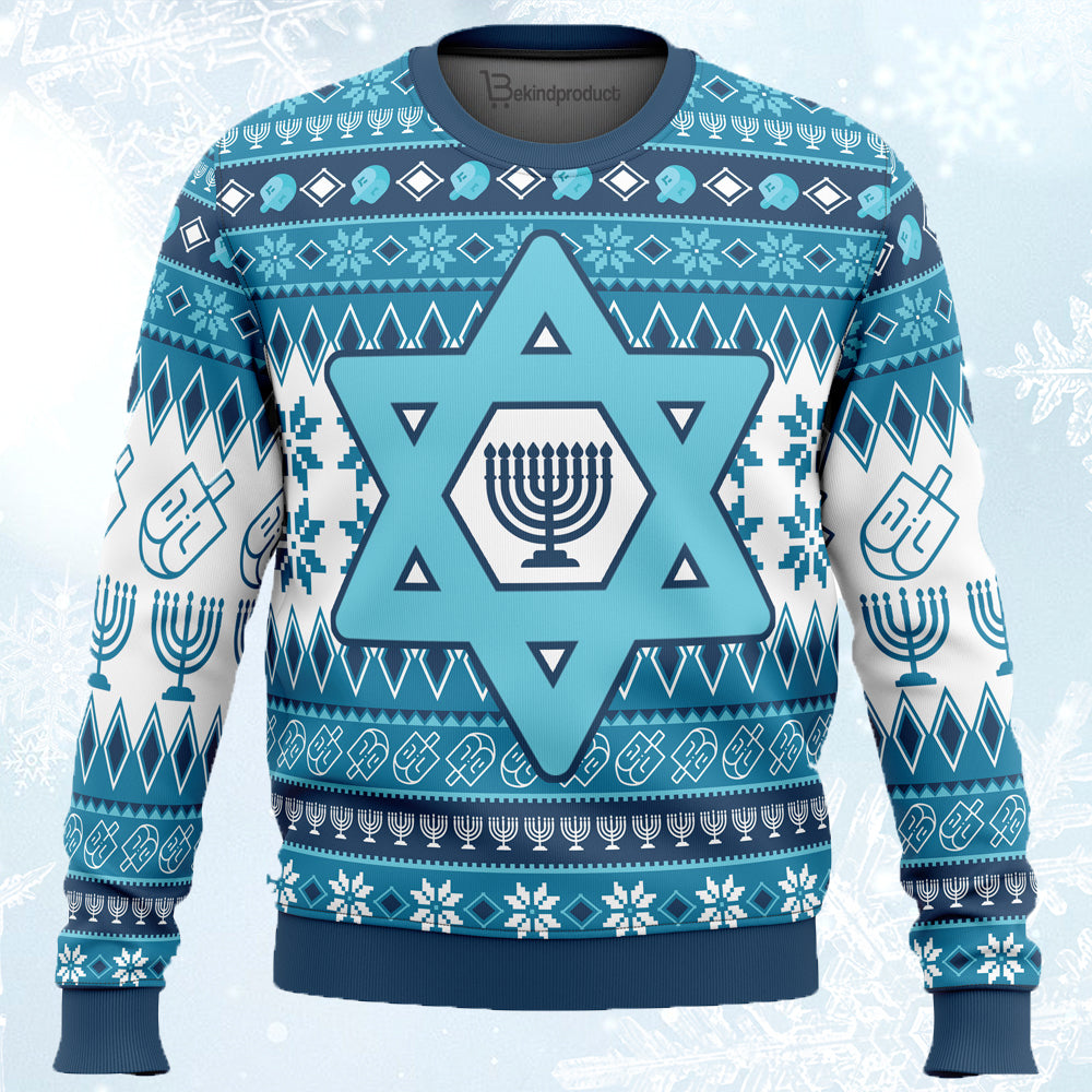 Hanukkah Ugly Christmas Sweater For Men & Women Christmas Gift Sweater PT612 - WeCustomit