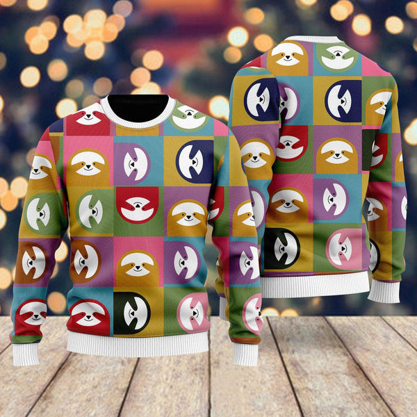 Happy Sloth Ugly Christmas Sweater For Men & Women Christmas Gift Sweater US1599 - WeCustomit
