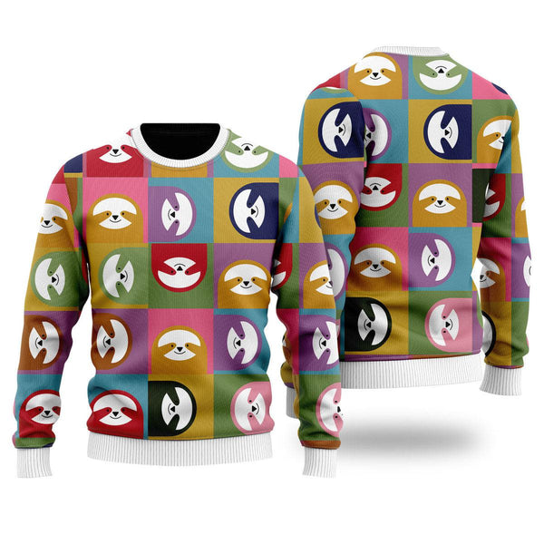 Happy Sloth Ugly Christmas Sweater For Men & Women Christmas Gift Sweater US1599 - WeCustomit