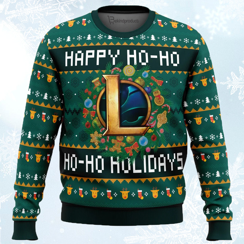Happy Ho-Ho-Ho Holidays Ugly Christmas Sweater For Men & Women Christmas Gift Sweater PT840 - WeCustomit