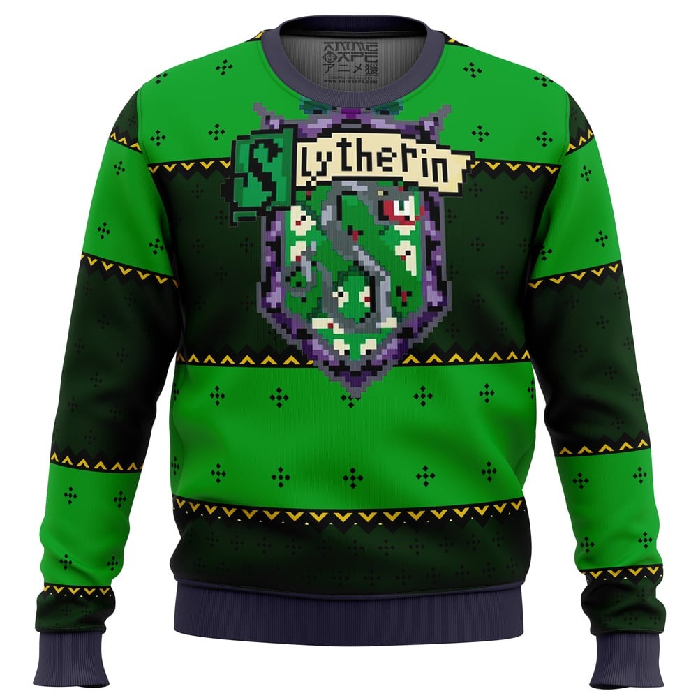 Green Slytherin House Icon Ugly Christmas Sweater For Men & Women Christmas Gift Sweater US4196 - WeCustomit