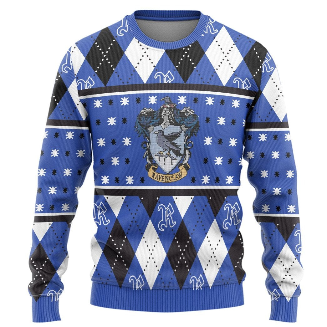 Har.ry Pot.ter With Ravenclaw Crest In Blue Ugly Christmas Sweater For Men & Women Christmas Gift Sweater US4199 - WeCustomit