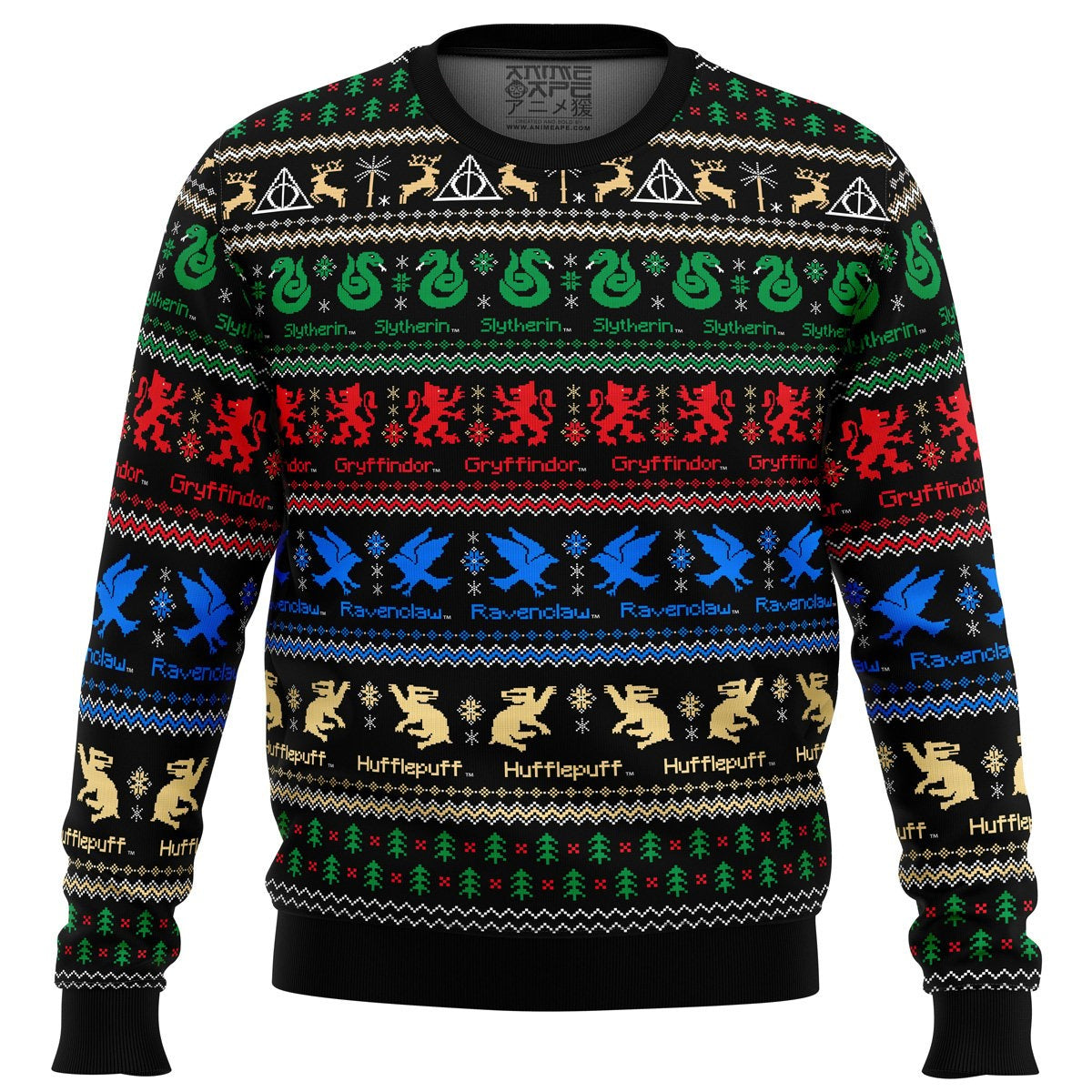 Hogwarts Houses Logo 4 House Pattern Ugly Christmas Sweater For Men & Women Christmas Gift Sweater US4201 - WeCustomit