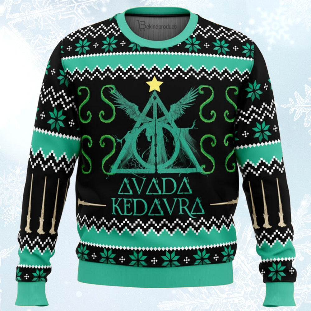 Harry Potter Avada Kedavra Ugly Christmas Sweater For Men & Women Christmas Gift Sweater BH223 - WeCustomit