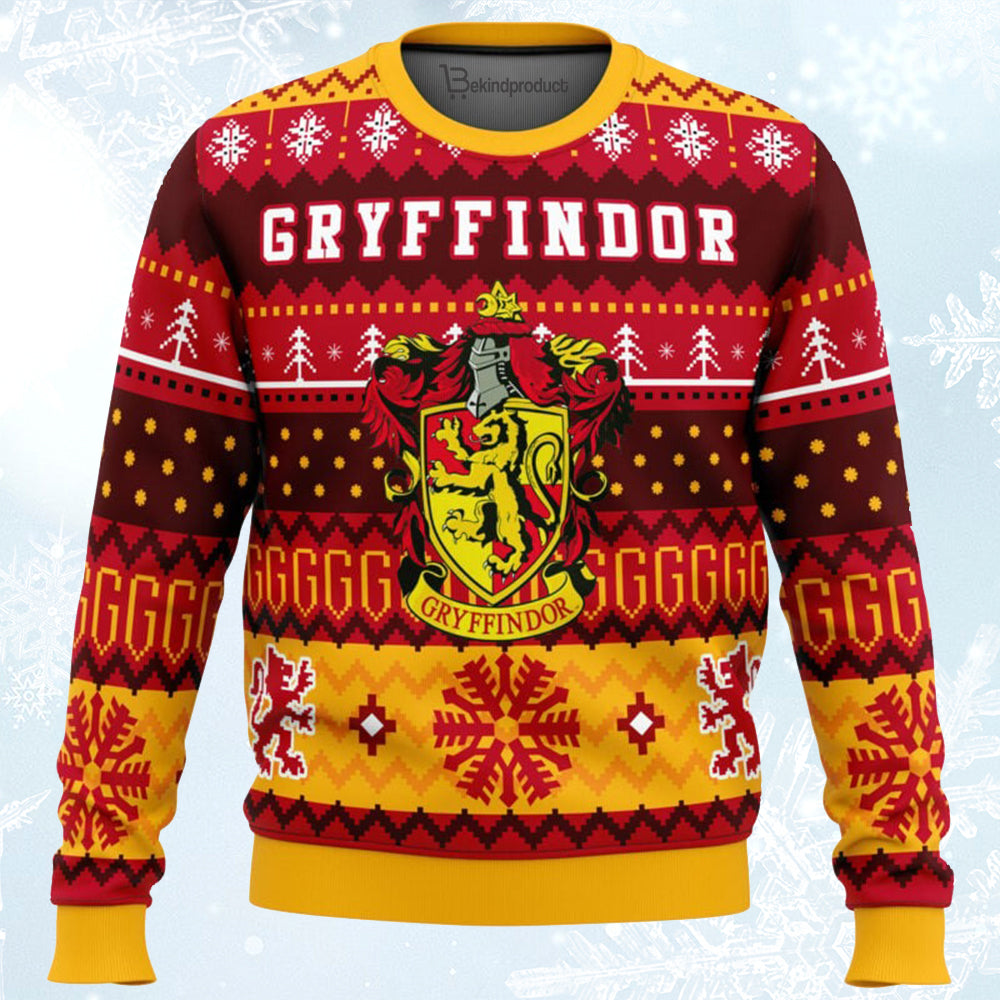 Harry Potter Gryffindor House Ugly Christmas Sweater For Men & Women Christmas Gift Sweater BH102 - WeCustomit
