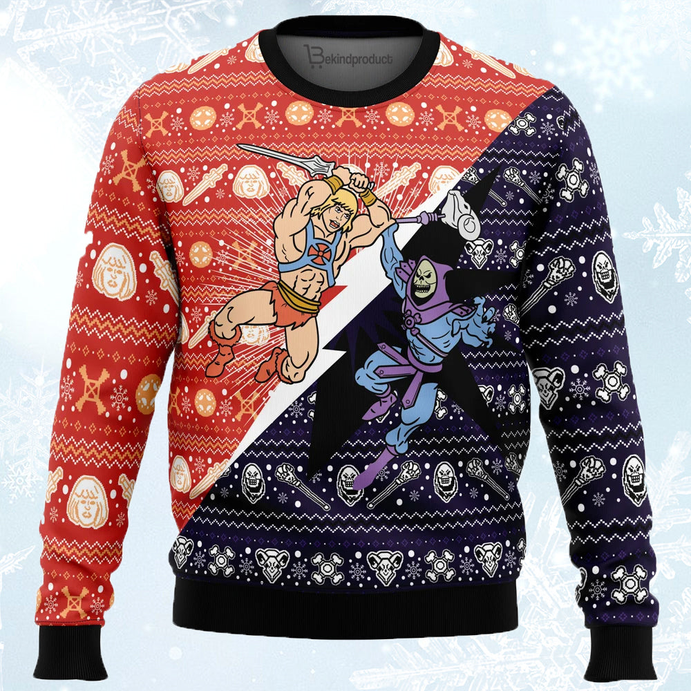 He man and Skeletor Ugly Christmas Sweater For Men & Women Christmas Gift Sweater PT643 - WeCustomit
