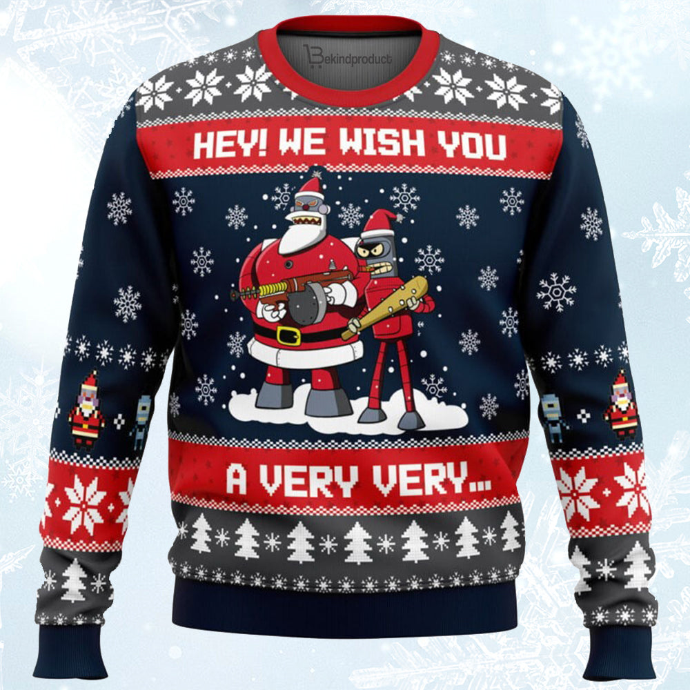 Hey! We Wish You a Futurama Ugly Christmas Sweater For Men & Women Christmas Gift Sweater BH066 - WeCustomit
