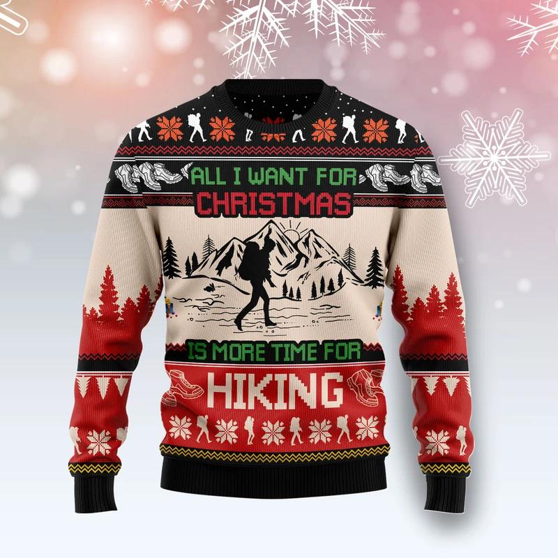 Hiking Christmas Ugly Christmas Sweater For Men & Women Christmas Gift Sweater US1320 - WeCustomit