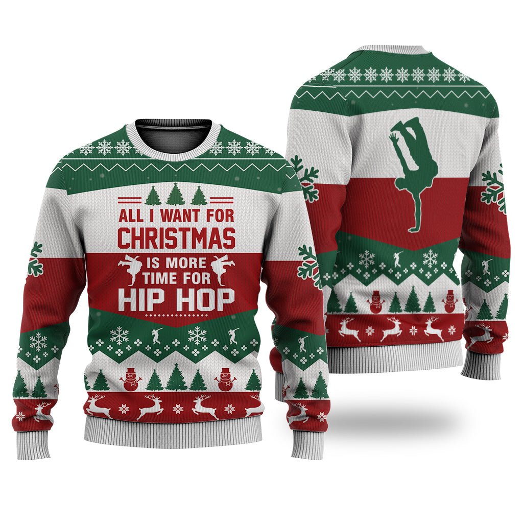 Hip Hop All I Want For Christmas Sweater Christmas Knitted Print Sweatshirt - Best Gift For Christmas, Noel - Christmas Signature - WeCustomit