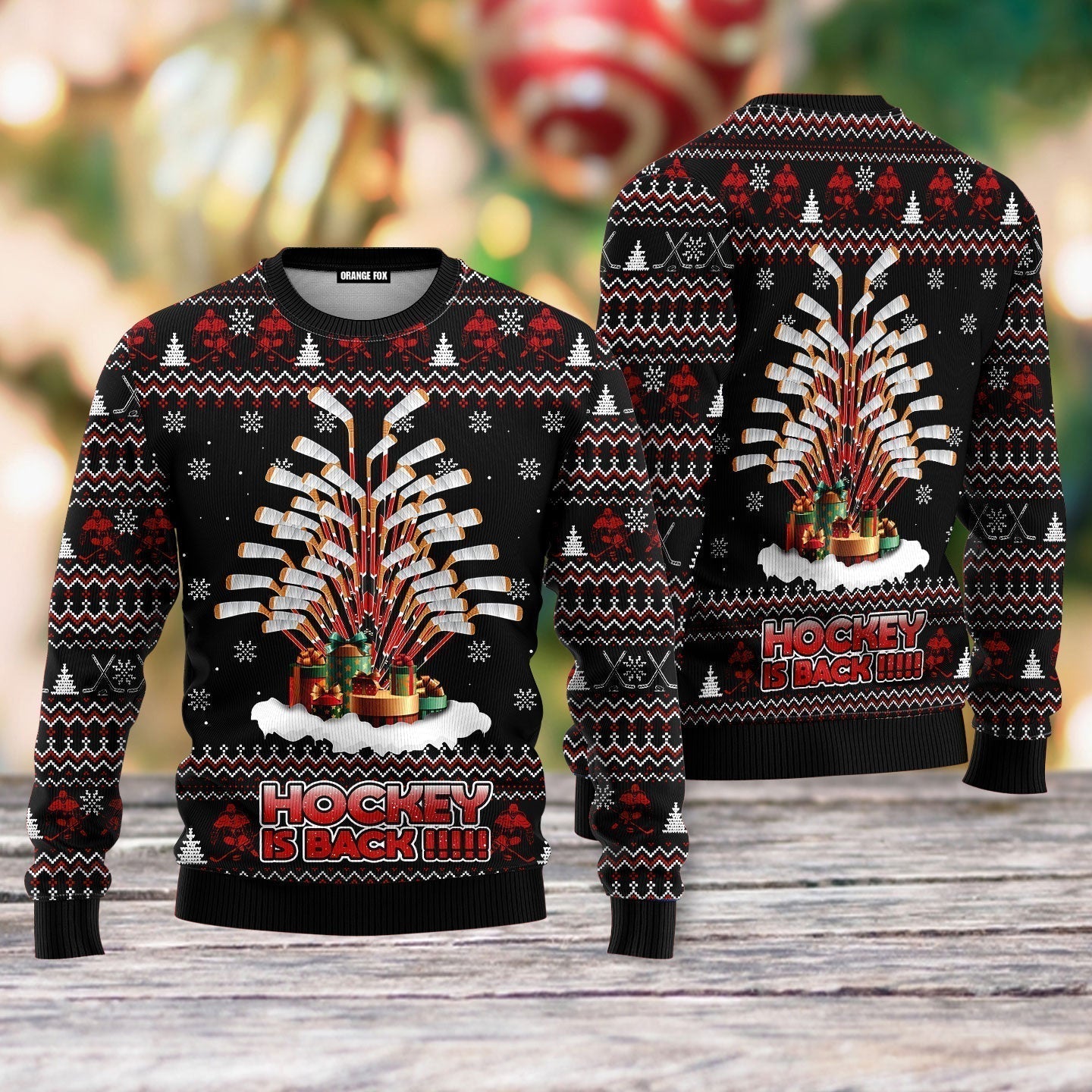 Hockey Is Back Ugly Christmas Sweater - WeCustomit