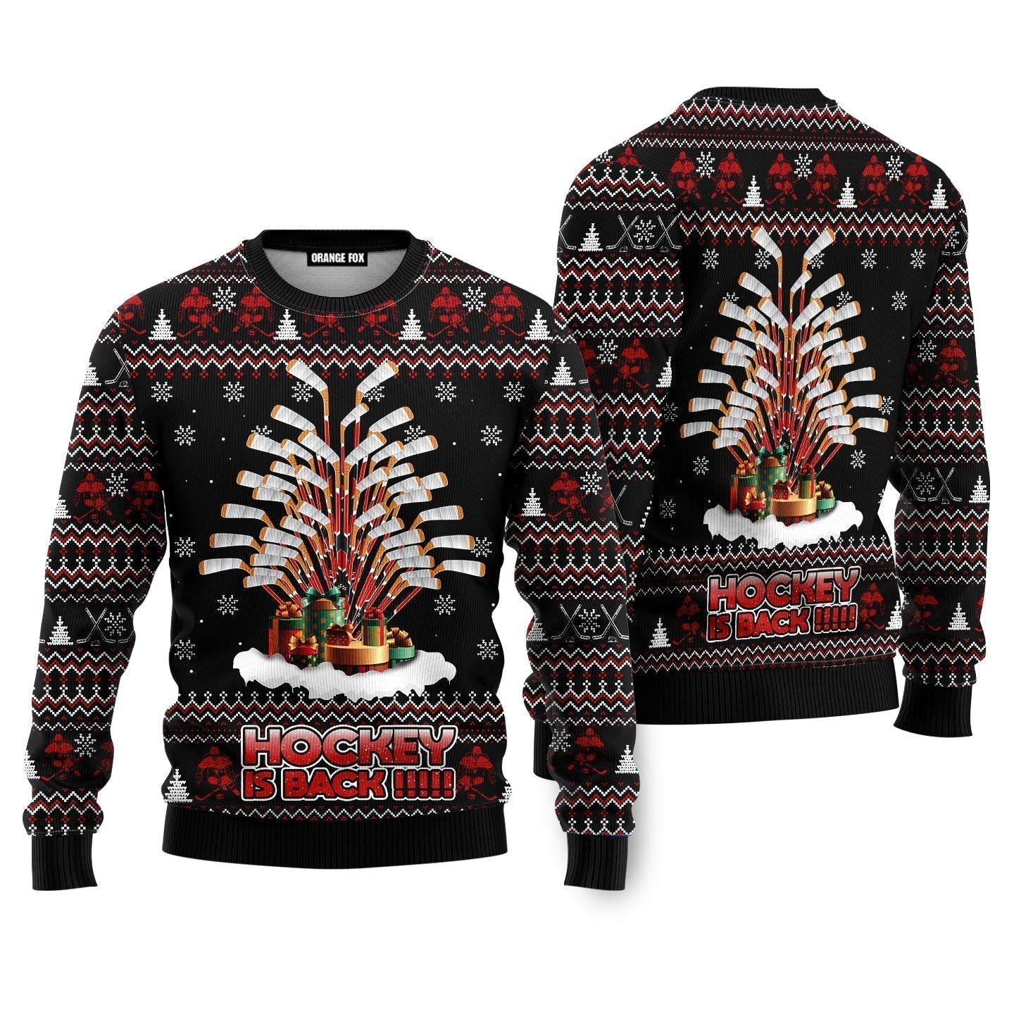 Hockey Is Back Ugly Christmas Sweater - WeCustomit
