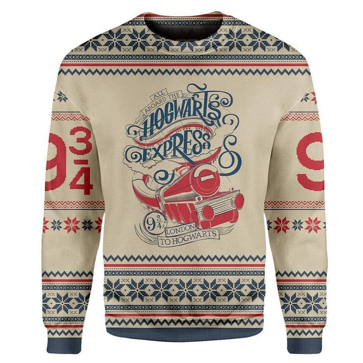 Hogwarts Express Ugly Christmas Sweater For Men & Women Christmas Gift Sweater US4209 - WeCustomit