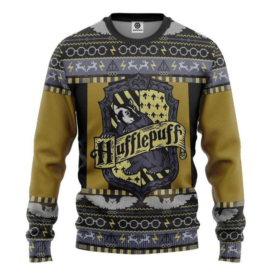 Hogwarts Hufflepuff Icon Ugly Christmas Sweater For Men & Women Christmas Gift Sweater US4211 - WeCustomit
