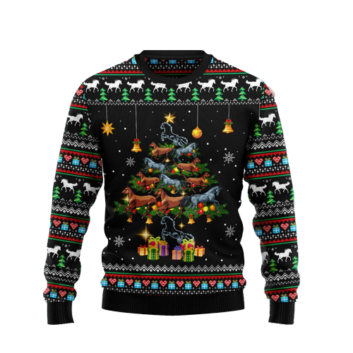 Horse Christmas Tree Ugly Christmas Sweater For Men & Women Christmas Gift Sweater US1266 - WeCustomit