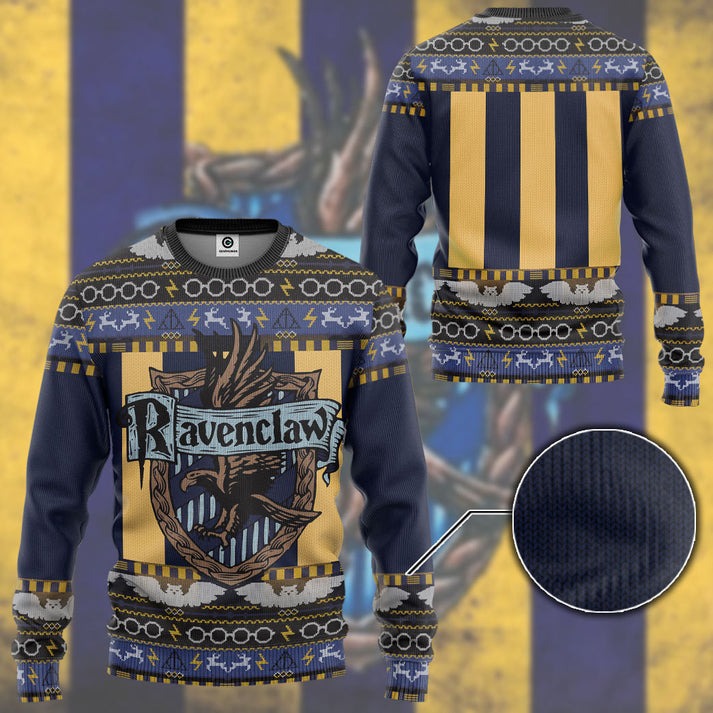 House Ravenclaw Logo Ugly Christmas Sweater For Men & Women Christmas Gift Sweater US4215 - WeCustomit