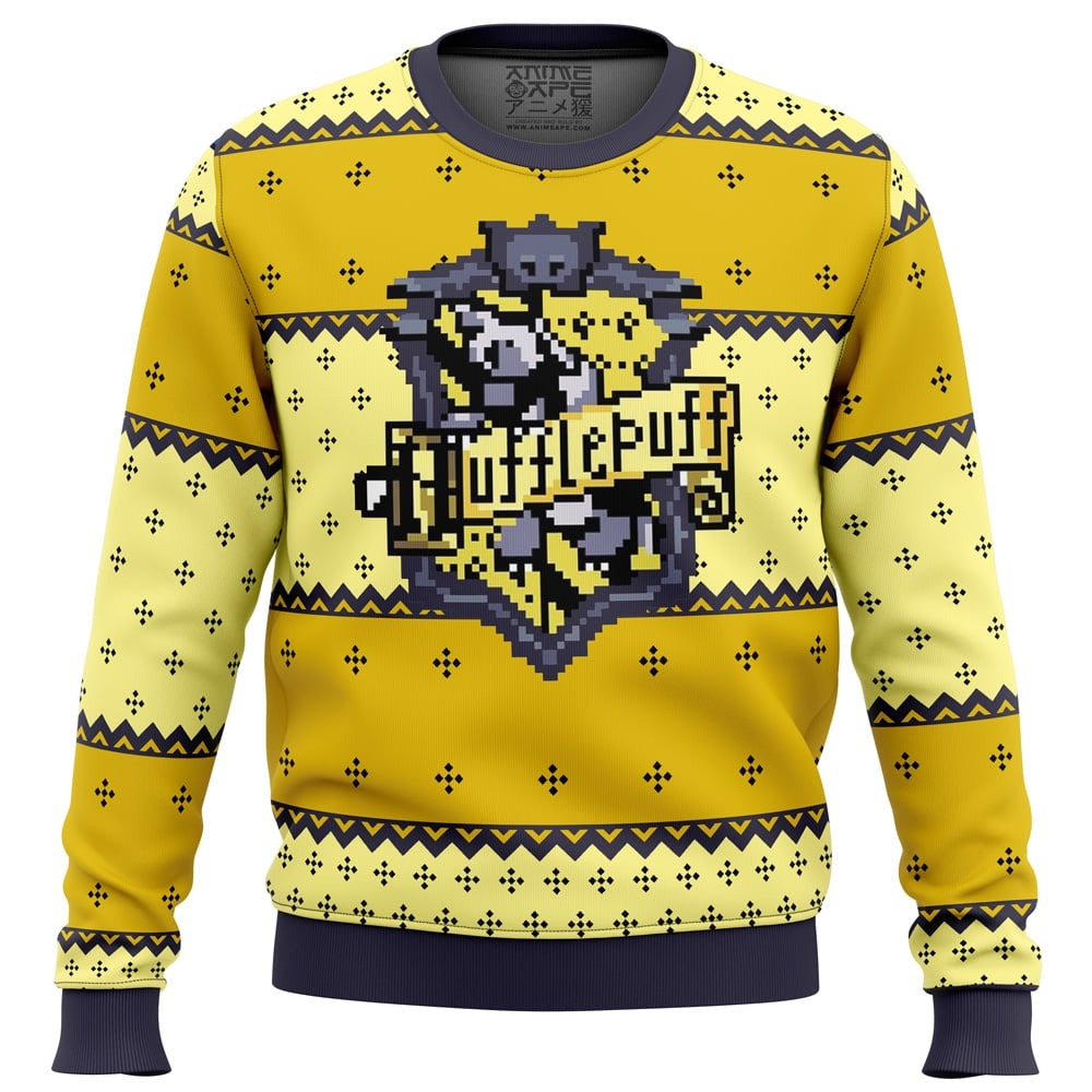 Hufflepuff Yellow Logo Ugly Christmas Sweater For Men & Women Christmas Gift Sweater US4219 - WeCustomit