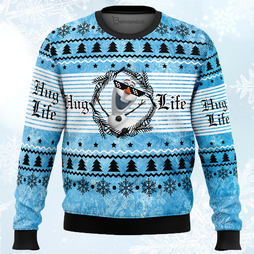 Hug Life Olaf Frozen Ugly Christmas Sweater For Men & Women Christmas Gift Sweater PT457 - WeCustomit