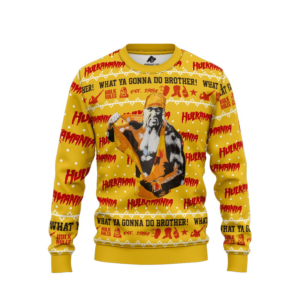 Hulk Hogan Light Up Ugly Christmas Sweater - WeCustomit