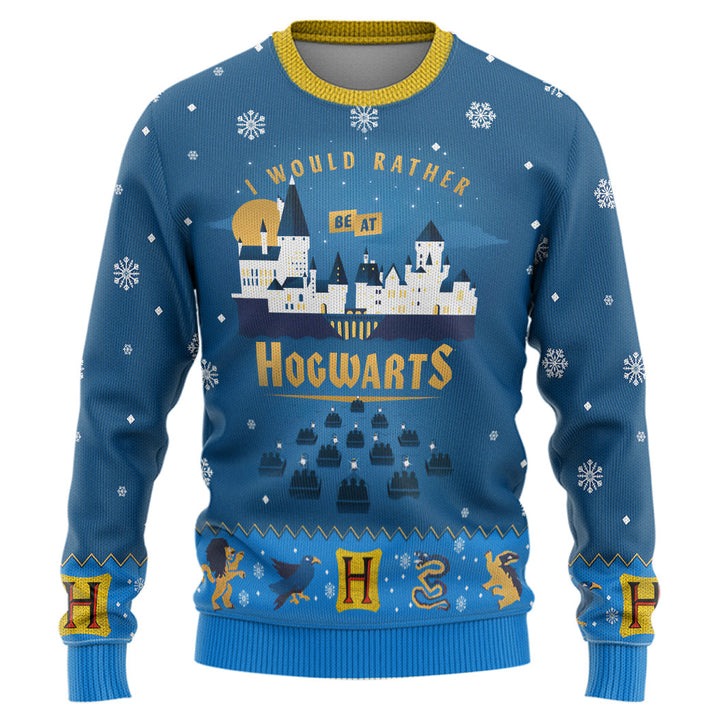 I Would Rather Be At Hogwarts Ugly Christmas Sweater For Men & Women Christmas Gift Sweater US4220 - WeCustomit