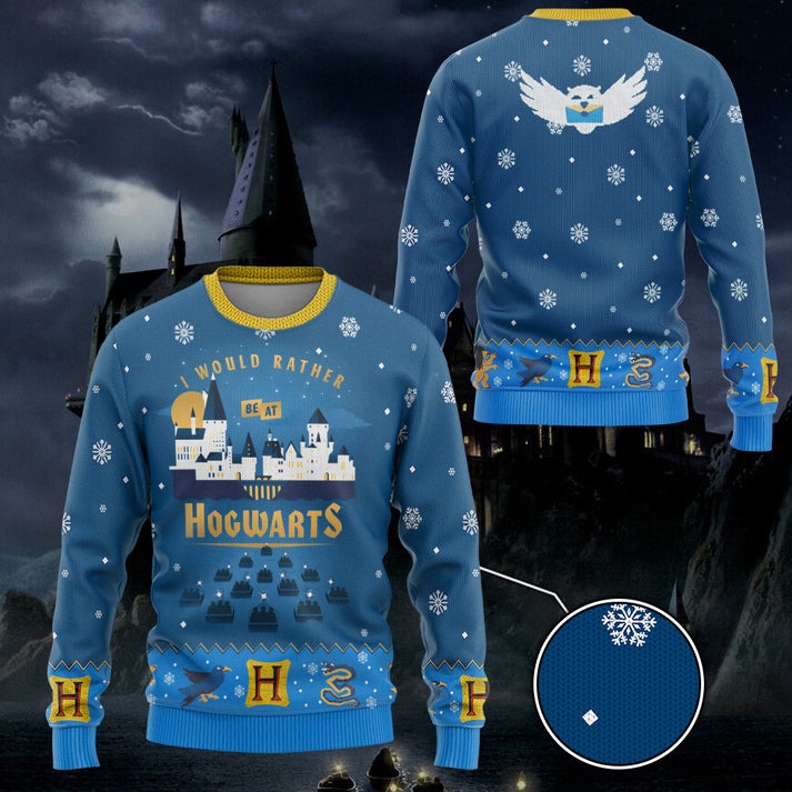 I Would Rather Be At Hogwarts Ugly Christmas Sweater For Men & Women Christmas Gift Sweater US4220 - WeCustomit