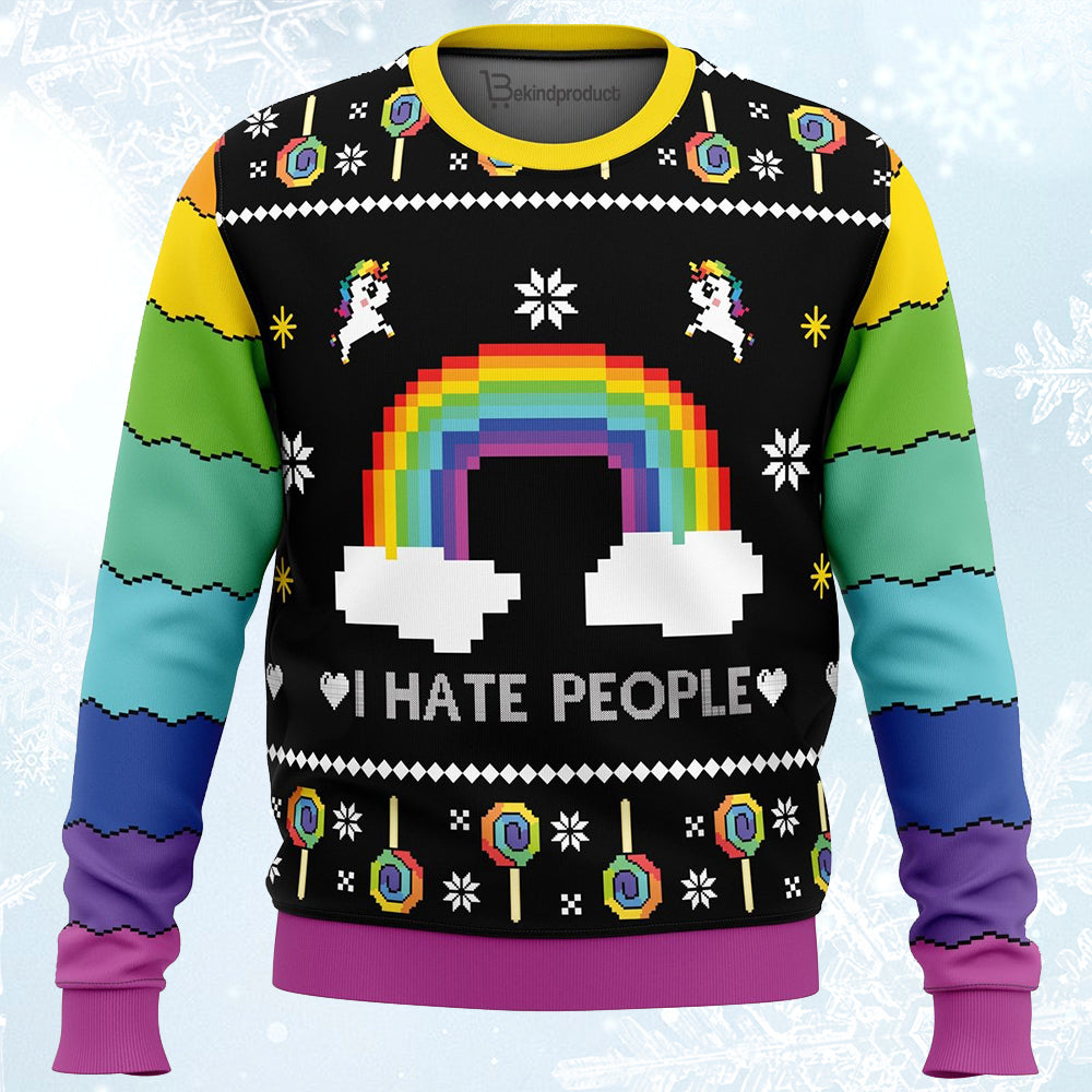 I Hate People Ugly Christmas Sweater For Men & Women Christmas Gift Sweater PT146 - WeCustomit