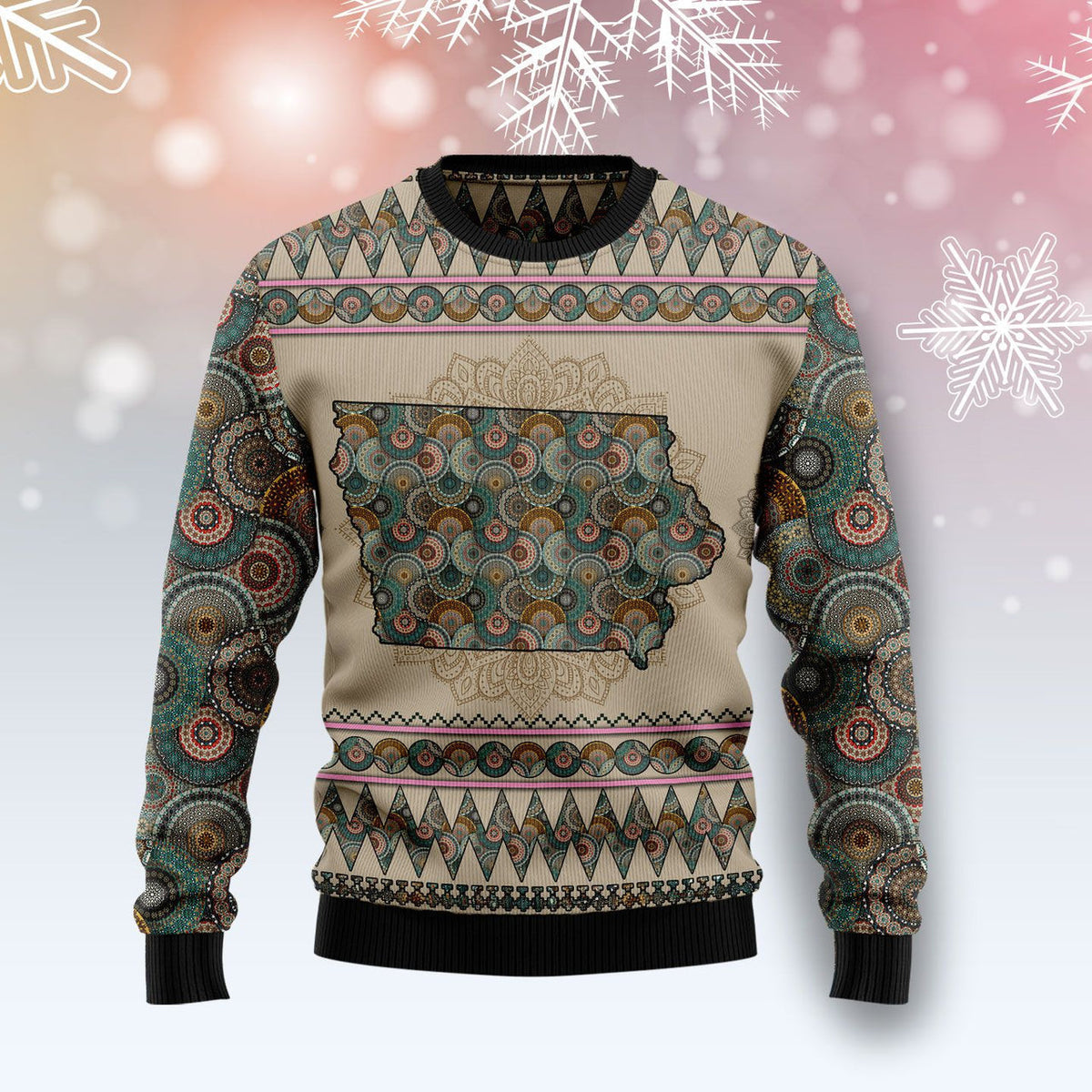 Mandala Ugly Christmas Sweater For Men & Women Christmas Gift Sweater US1303 - WeCustomit