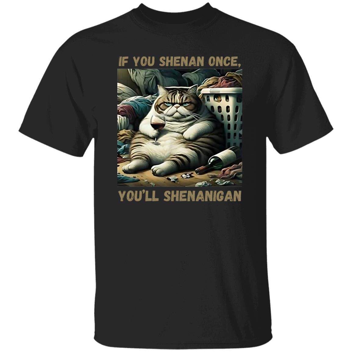 If You Shenan Once You’ll Shenanigan Funny Cat Vintage T-Shirt - WeCustomit