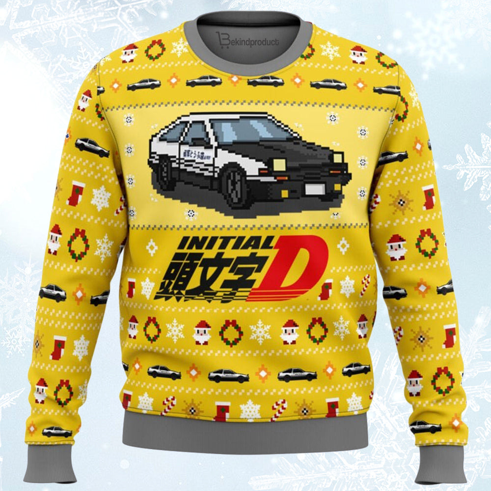Initial D Classic Toyota Car Ugly Christmas Sweater For Men & Women Christmas Gift Sweater BH098 - WeCustomit