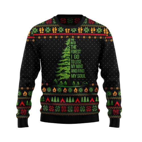Into The Forest I Go Camping Christmas Ugly Christmas Sweater For Men & Women Christmas Gift Sweater US1336 - WeCustomit