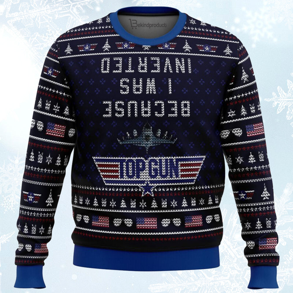 Inverted Top Gun Ugly Christmas Sweater For Men & Women Christmas Gift Sweater BH065 - WeCustomit