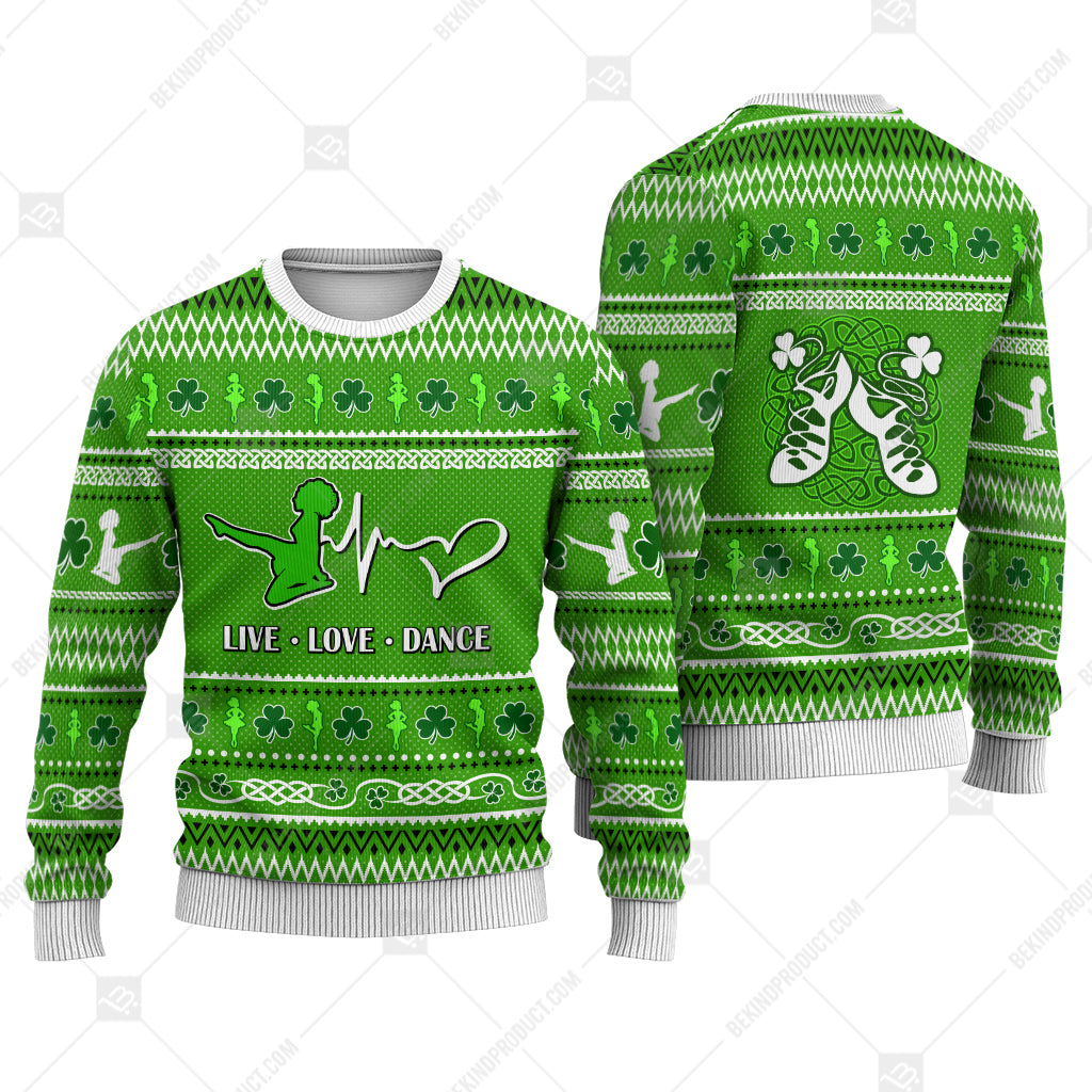 Irish Dance Nordic Seamless Sweater Irish Knitted Print Sweatshirt - Irish Gift - WeCustomit