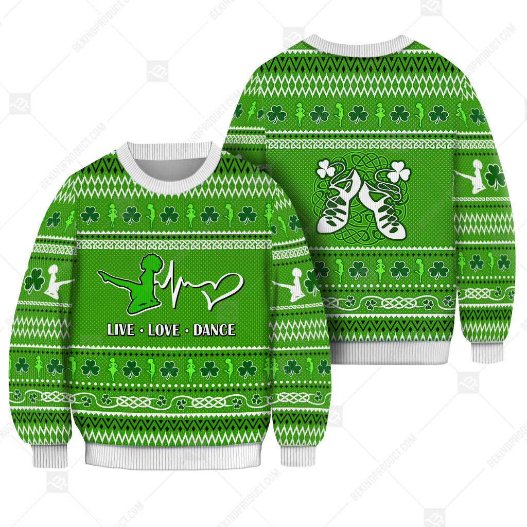 Irish Dance Nordic Seamless Sweater Irish Knitted Print Sweatshirt - Irish Gift - WeCustomit