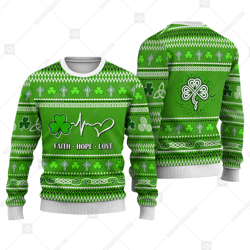 Irish Nordic Seamless Sweater Irish Knitted Print Sweatshirt - Best Gift For St. Patrick's Day - WeCustomit