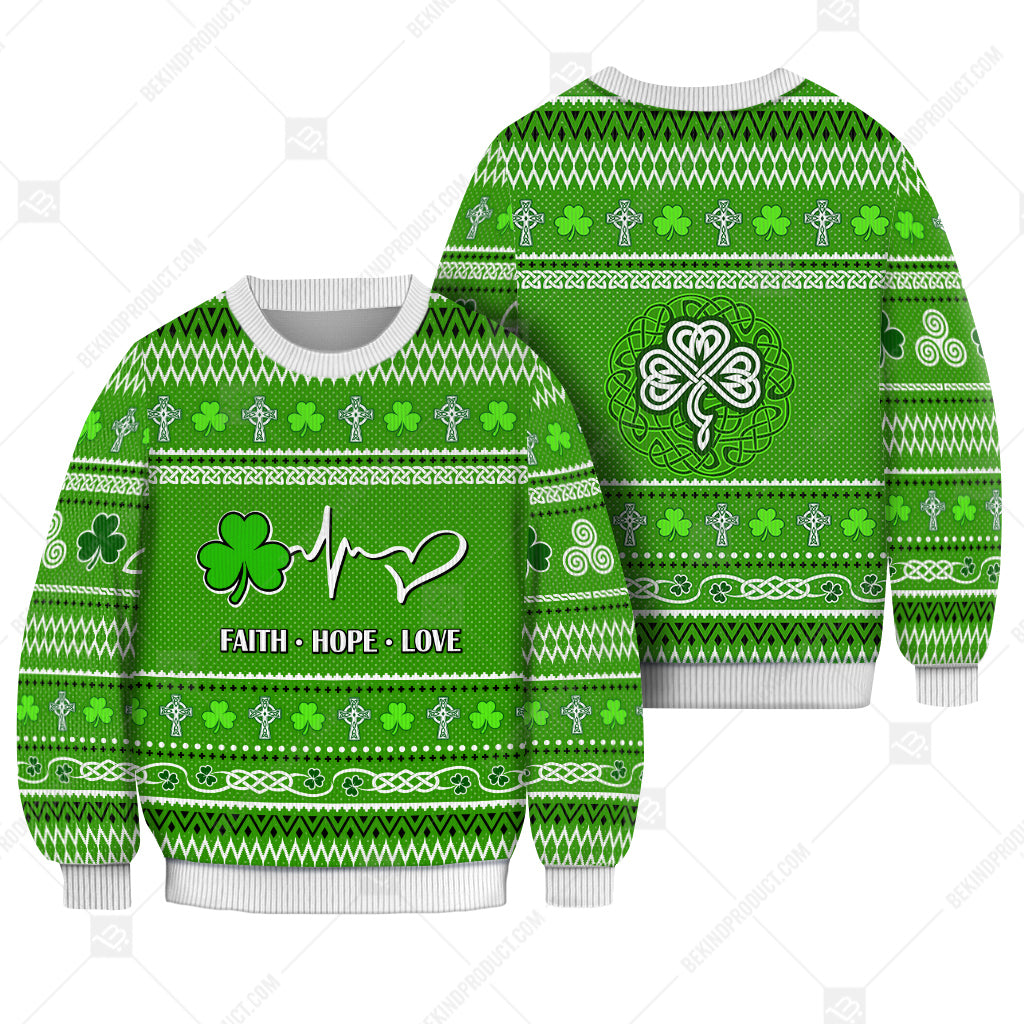 Irish Nordic Seamless Sweater Irish Knitted Print Sweatshirt - Best Gift For St. Patrick's Day - WeCustomit