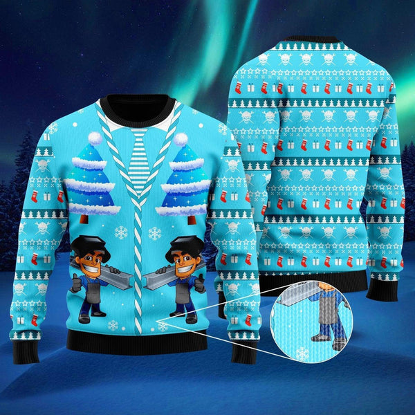 Ironworker Skull Christmas Ugly Christmas Sweater For Men & Women Christmas Gift Sweater US1121 - WeCustomit