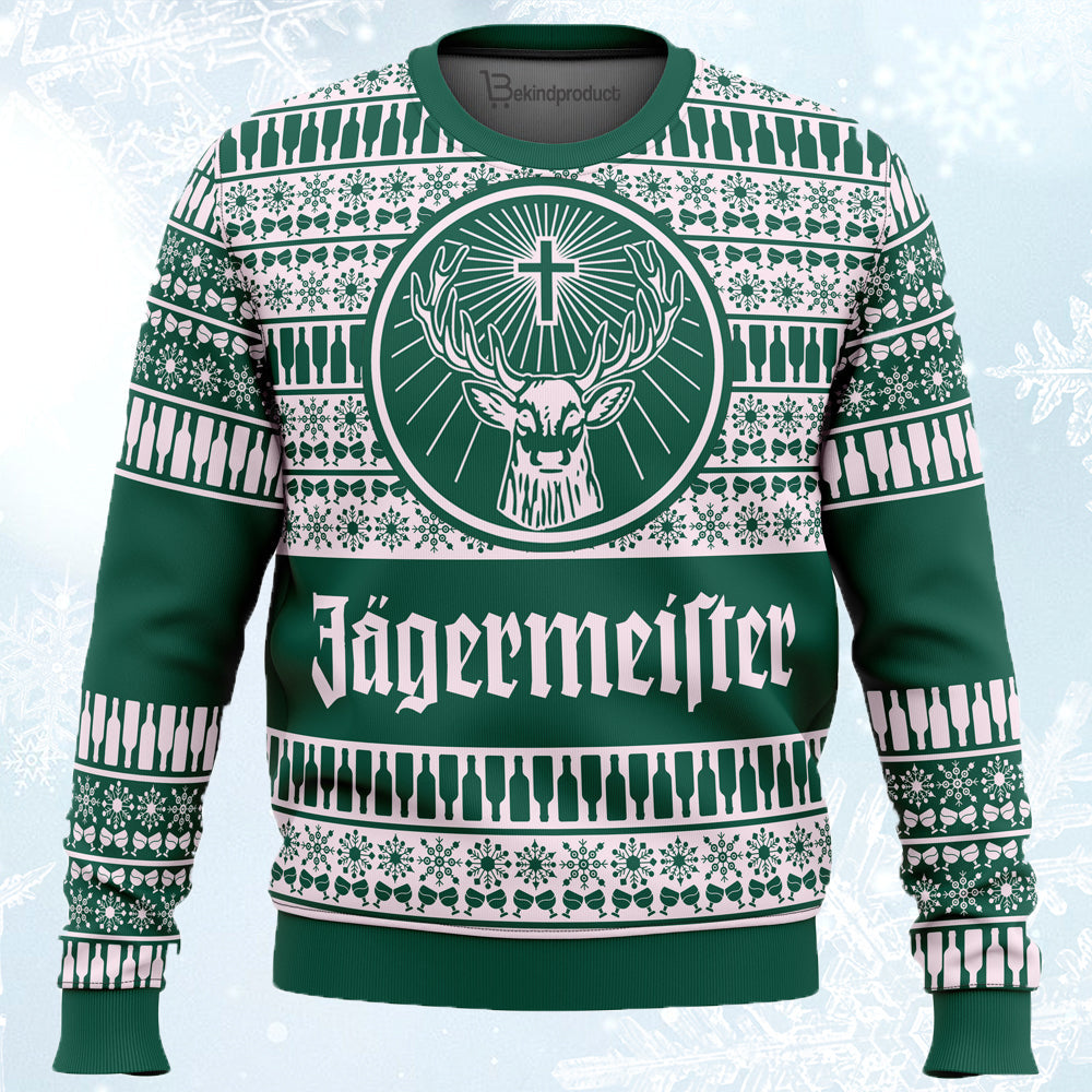 Jagermeister Green Ugly Christmas Sweater For Men & Women Christmas Gift Sweater PT617 - WeCustomit