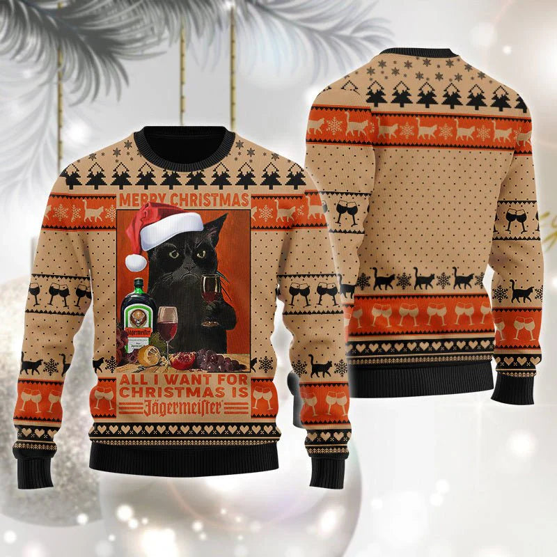 Jagermeister Is All I Want For Christmas Ugly Sweater - WeCustomit