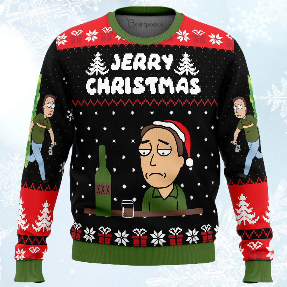 Jerry Christmas Rick and Morty Ugly Christmas Sweater For Men & Women Christmas Gift Sweater BH504 - WeCustomit