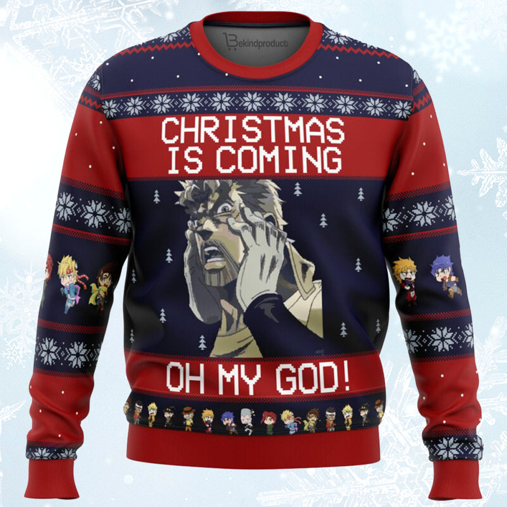 Jojo’s Bizarre Adventure Joseph Joestar Oh My God Ugly Christmas Sweater For Men & Women Christmas Gift Sweater BH019 - WeCustomit