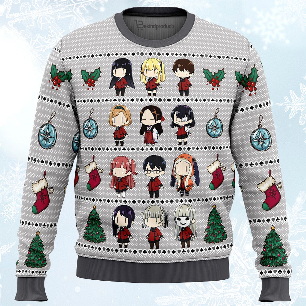 Kakegurui Chibi Gamblers Ugly Christmas Sweater For Men & Women Christmas Gift Sweater PT420 - WeCustomit