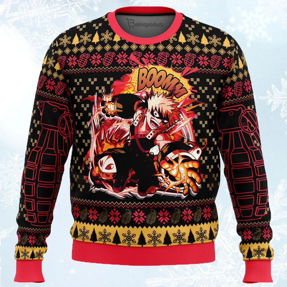 Katsuki Bakugo Ugly Christmas Sweater For Men & Women Christmas Gift Sweater PT652 - WeCustomit