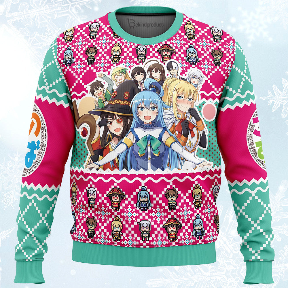 KonoSuba Ugly Christmas Sweater For Men & Women Christmas Gift Sweater PT385 - WeCustomit
