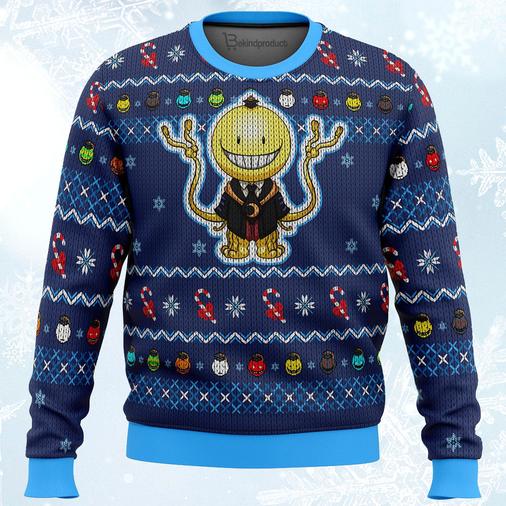 Koro Sensei Tentacles Classroom Ugly Christmas Sweater For Men & Women Christmas Gift Sweater PT182 - WeCustomit