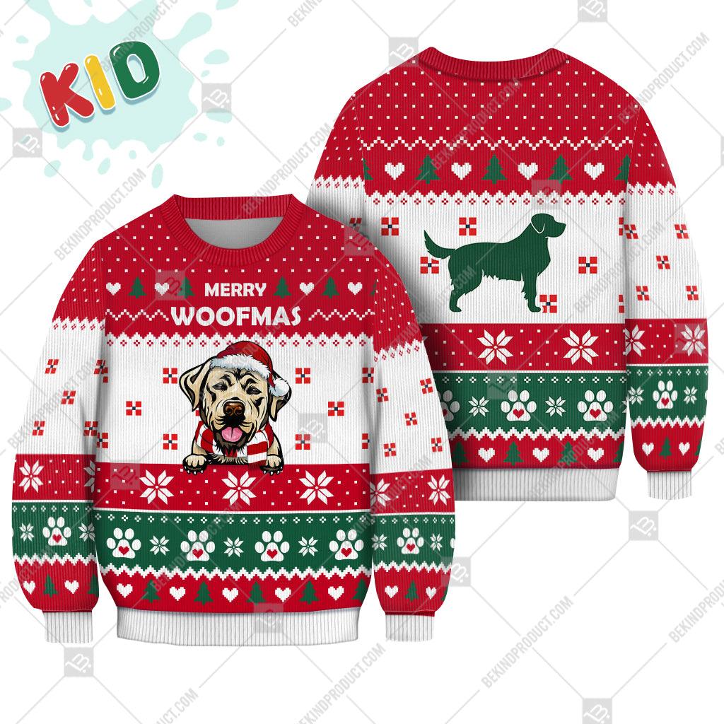 Labrador Retriever Dog Christmas Paw Heart Print Ugly Christmas Sweater Print Sweatshirt - Best Gift For Christmas, Noel - WeCustomit