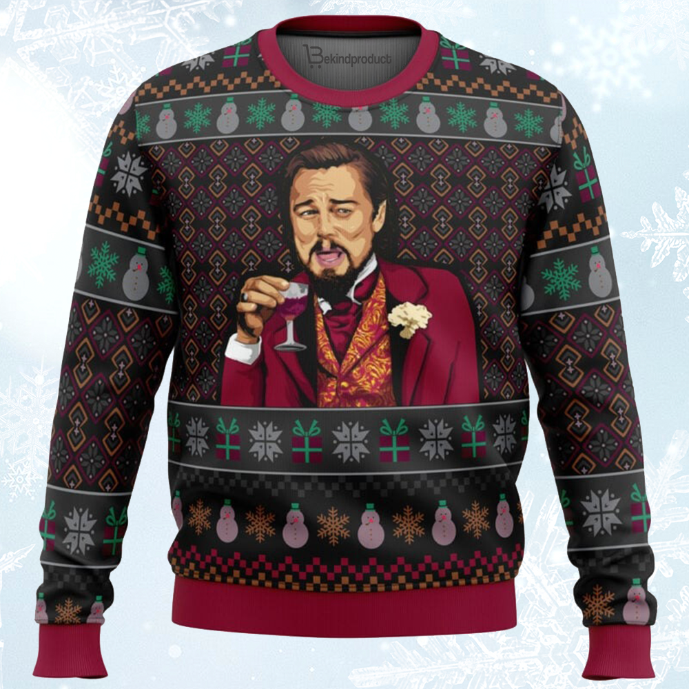Laughing Leo DiCaprio Meme Ugly Christmas Sweater For Men & Women Christmas Gift Sweater BH018 - WeCustomit