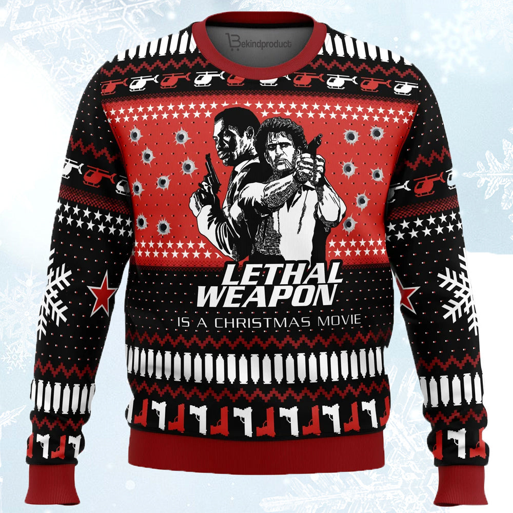 Lethal Weapon Is a Christmas Ugly Christmas Sweater For Men & Women Christmas Gift Sweater PT653 - WeCustomit