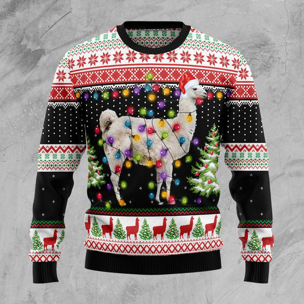 Llama Christmas Tree Ugly Christmas Sweater For Men & Women Christmas Gift Sweater US1448 - WeCustomit
